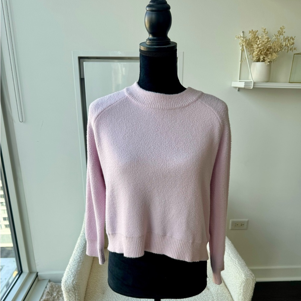Azalea Wang Pink Cropped Soft Sweater Size Medium
